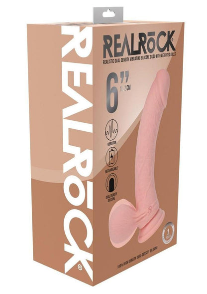 RealRock Rechargeable Dual Density Vibrating Dildo 6 Inch