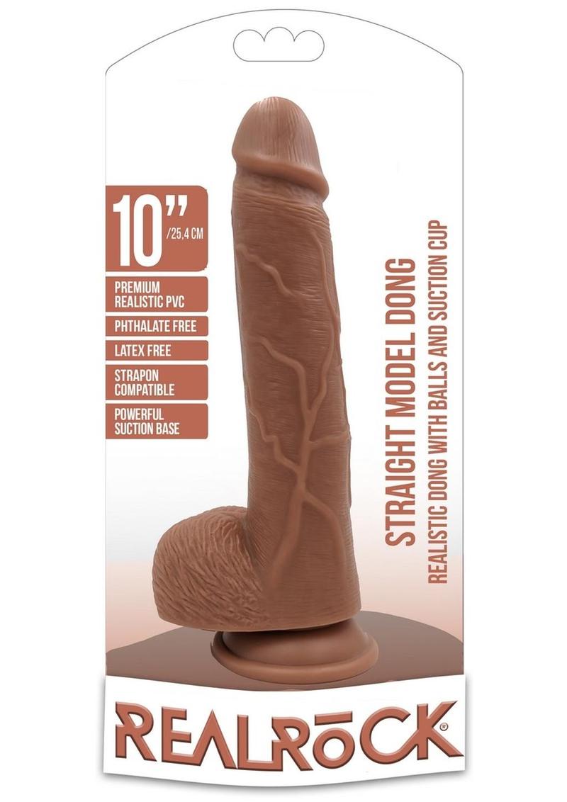 RealRock Straight Realistic Dildo with Balls And Suction Base
