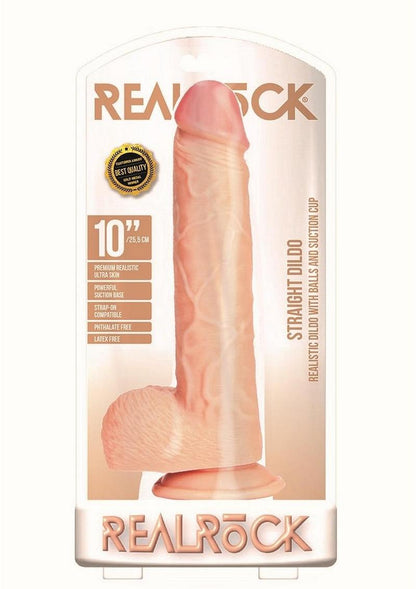 RealRock Straight Realistic Dildo with Balls And Suction Base