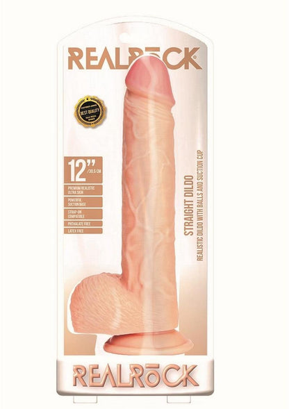 RealRock Straight Realistic Dildo with Balls And Suction Base