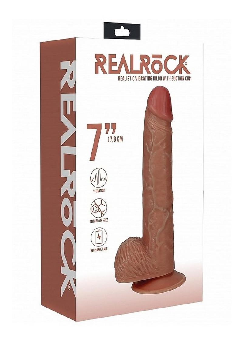 Realrock Vibrating Dildo with Balls Regular Straight