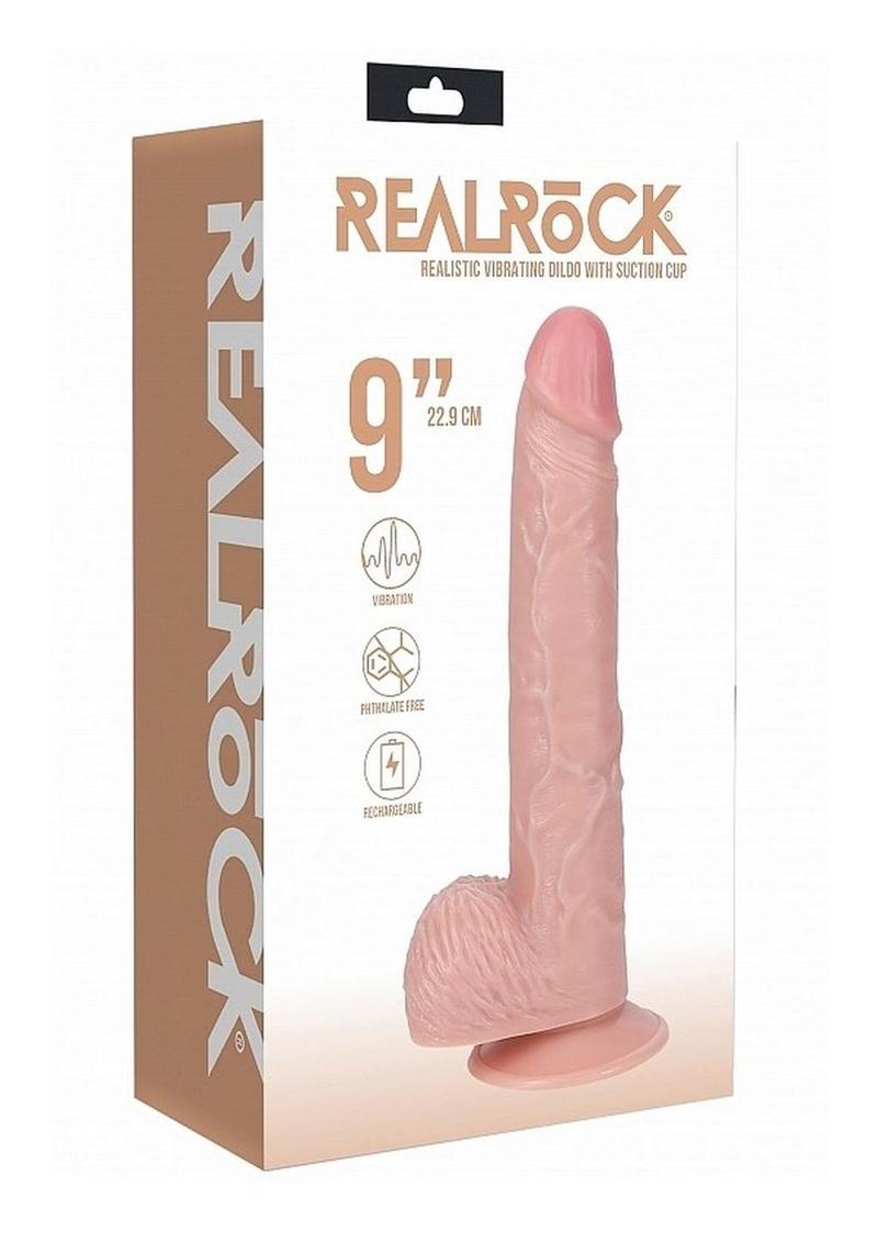 Realrock Vibrating Dildo with Balls Regular Straight