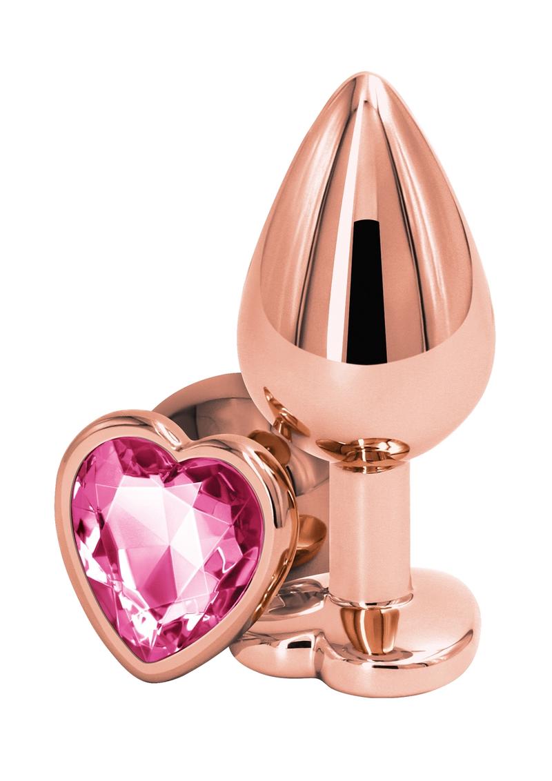 Rear Assets Rose Gold Aluminum Heart-Shaped Anal Plug