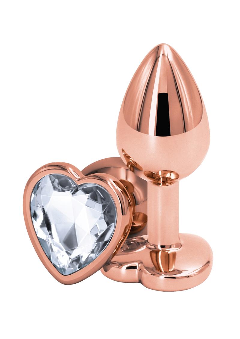 Rear Assets Rose Gold Aluminum Heart-Shaped Anal Plug