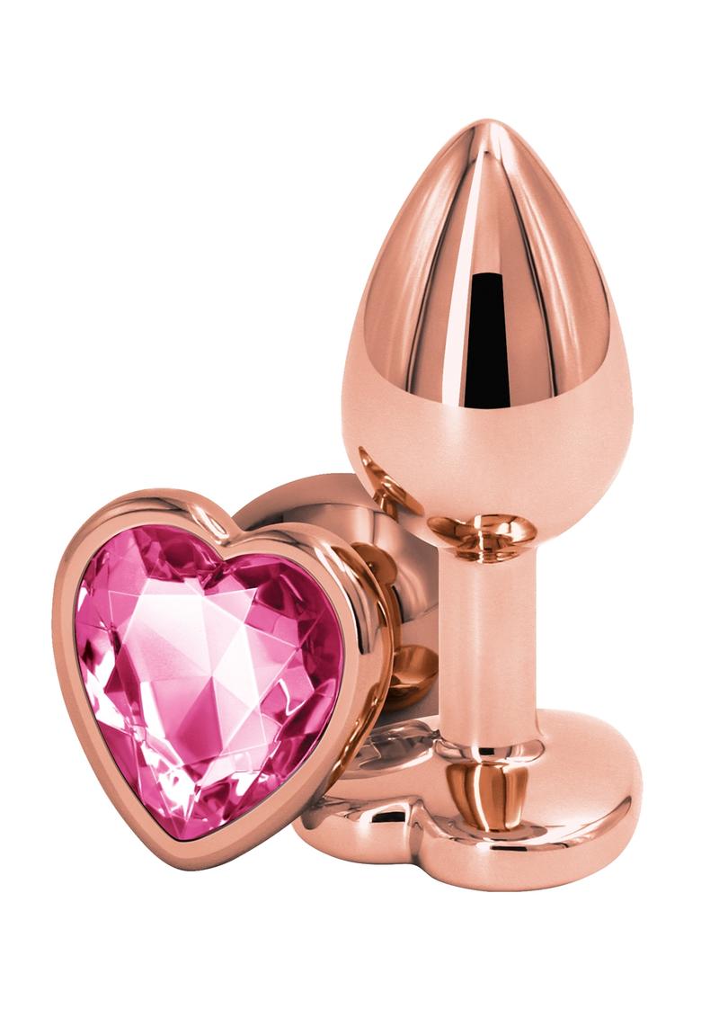 Rear Assets Rose Gold Aluminum Heart-Shaped Anal Plug