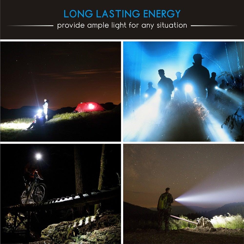 Rechargeable Adjustable  Flashlight High Lumen Powerful Waterproof Portable Cree USB LED Super Bright Flashlight Pocket Size Torch Light For Camping Hiking Riding