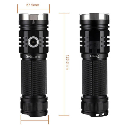 Rechargeable Adjustable  Flashlight High Lumen Powerful Waterproof Portable Cree USB LED Super Bright Flashlight Pocket Size Torch Light For Camping Hiking Riding