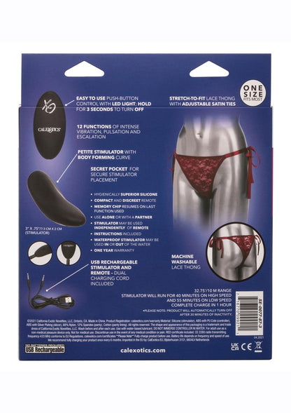 CalExotics Rechargeable Lace Thong Set