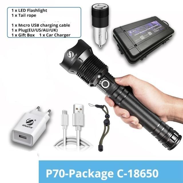 Rechargeable LED Flashlights Waterproof Hnadheld Super Bright High Lumens  Zoomable Powerful Lamp Bead Flashlight Torch For Outdoor &amp; Indoor Camping Running Fishing Hiking Lamp