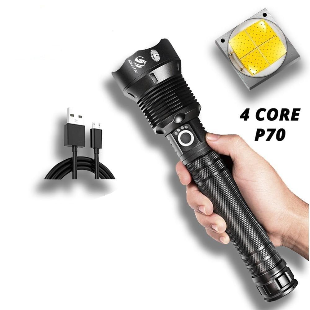 Rechargeable LED Flashlights Waterproof Hnadheld Super Bright High Lumens  Zoomable Powerful Lamp Bead Flashlight Torch For Outdoor &amp; Indoor Camping Running Fishing Hiking Lamp