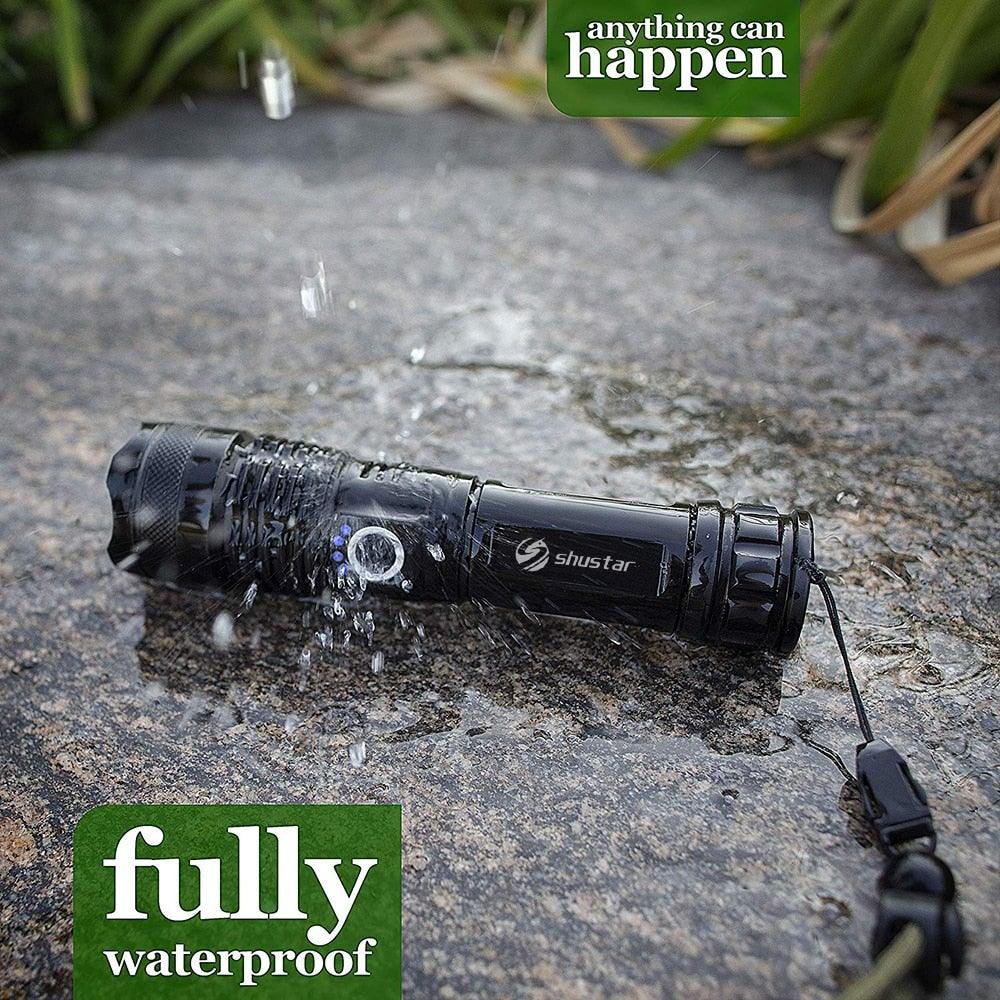 Rechargeable LED Flashlights Waterproof Hnadheld Super Bright High Lumens  Zoomable Powerful Lamp Bead Flashlight Torch For Outdoor &amp; Indoor Camping Running Fishing Hiking Lamp