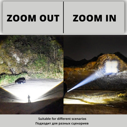 Rechargeable LED Flashlights Waterproof Hnadheld Super Bright High Lumens  Zoomable Powerful Lamp Bead Flashlight Torch For Outdoor &amp; Indoor Camping Running Fishing Hiking Lamp