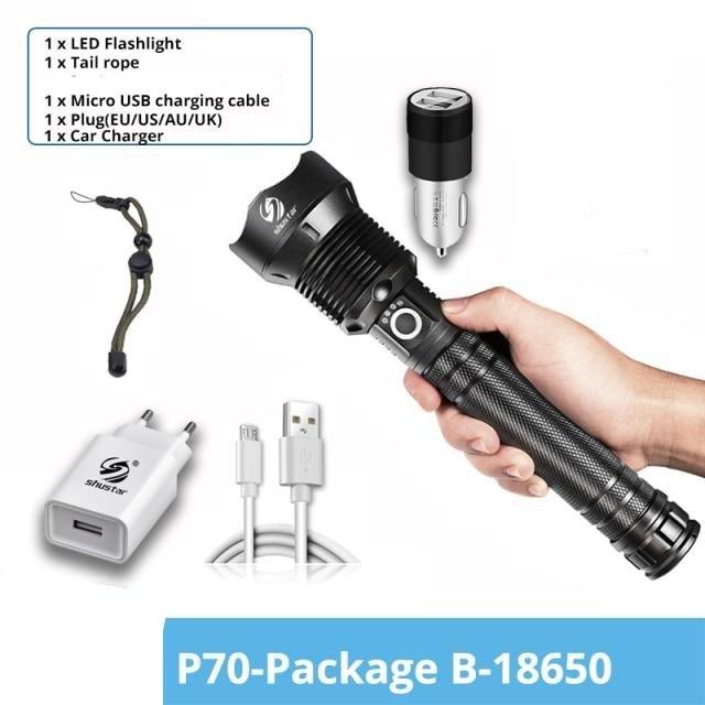 Rechargeable LED Flashlights Waterproof Hnadheld Super Bright High Lumens  Zoomable Powerful Lamp Bead Flashlight Torch For Outdoor &amp; Indoor Camping Running Fishing Hiking Lamp