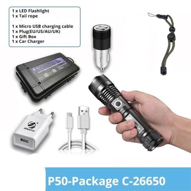 Rechargeable LED Flashlights Waterproof Hnadheld Super Bright High Lumens  Zoomable Powerful Lamp Bead Flashlight Torch For Outdoor &amp; Indoor Camping Running Fishing Hiking Lamp