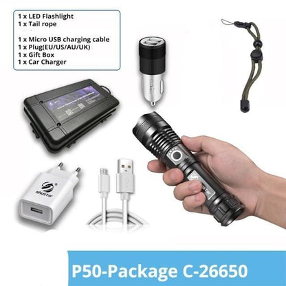 Rechargeable LED Flashlights Waterproof Hnadheld Super Bright High Lumens  Zoomable Powerful Lamp Bead Flashlight Torch For Outdoor &amp; Indoor Camping Running Fishing Hiking Lamp
