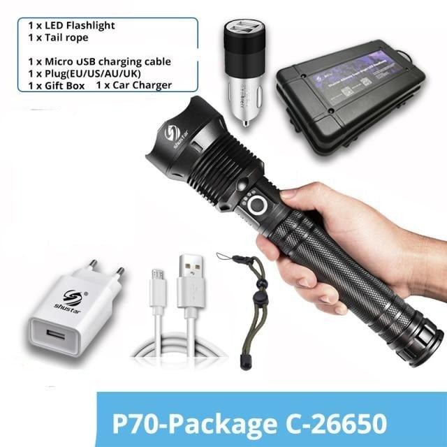 Rechargeable LED Flashlights Waterproof Hnadheld Super Bright High Lumens  Zoomable Powerful Lamp Bead Flashlight Torch For Outdoor &amp; Indoor Camping Running Fishing Hiking Lamp