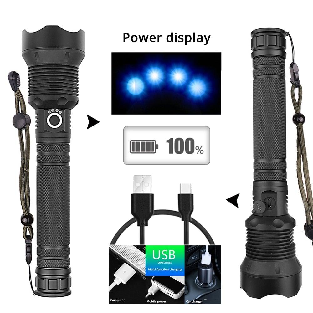 Rechargeable LED Flashlights Waterproof Hnadheld Super Bright High Lumens  Zoomable Powerful Lamp Bead Flashlight Torch For Outdoor &amp; Indoor Camping Running Fishing Hiking Lamp