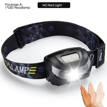 Rechargeable LED Powerfull Headlamp Flashlight USB Waterproof Headlamp Motion Body Sensor Headlight For Adults &amp; Kids Camping Flashlight Outdoors Camping Running Biking Fishing