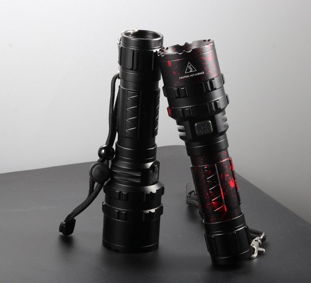 Rechargeable  LED Tactical Flashlights Waterproof Powerful High Lumen Super  Bright Power LED Aluminum Flashlight For Hiking Outdoor Camping Fishing Jogging Running HouseholdPowerful Light