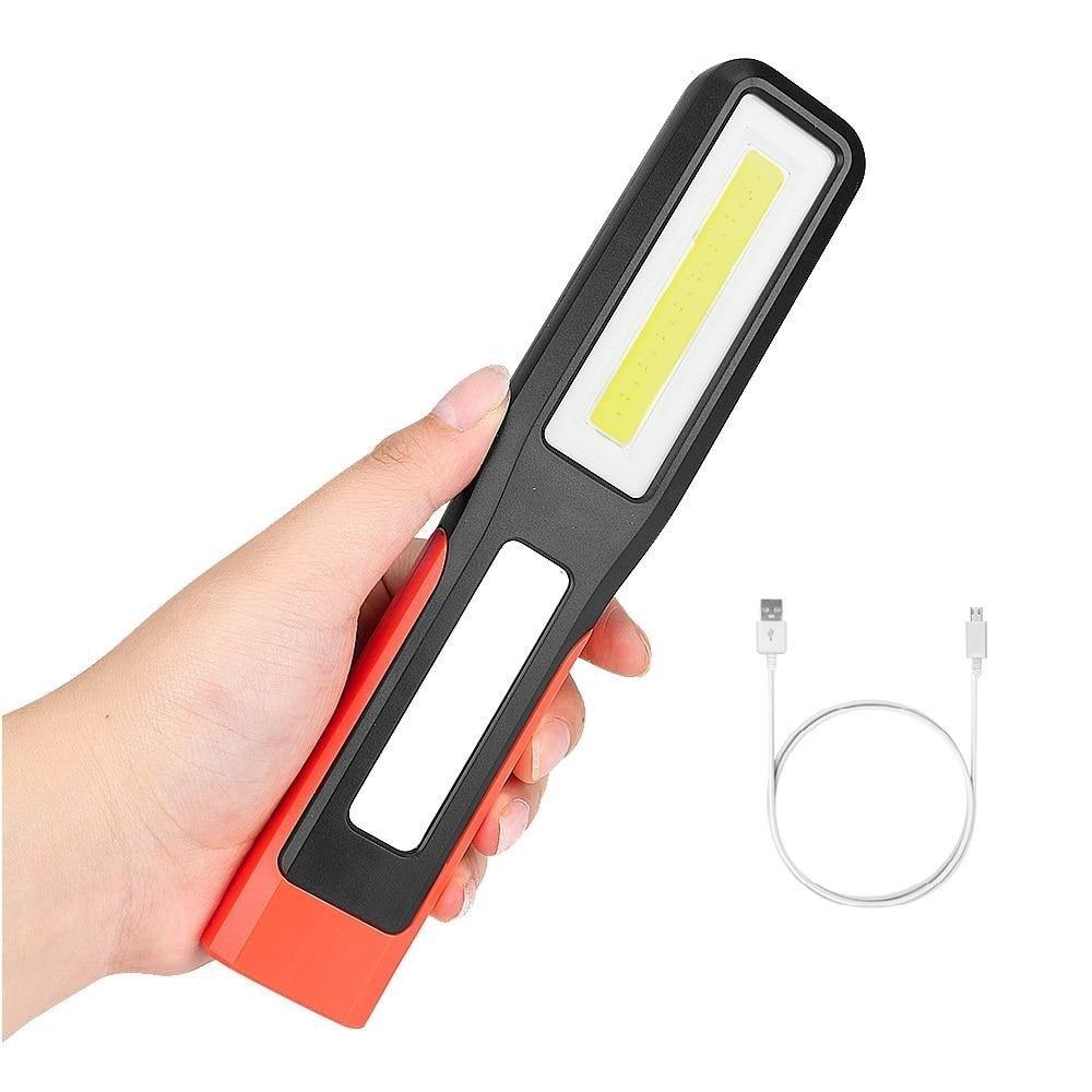 Rechargeable USB LED Work Lights Bright Flashlight and Work Light with Clip and Magnetic Base and Rotatable Clip  Magnetic Flashlight For Working Inspection Camping Car Repair Maintenance