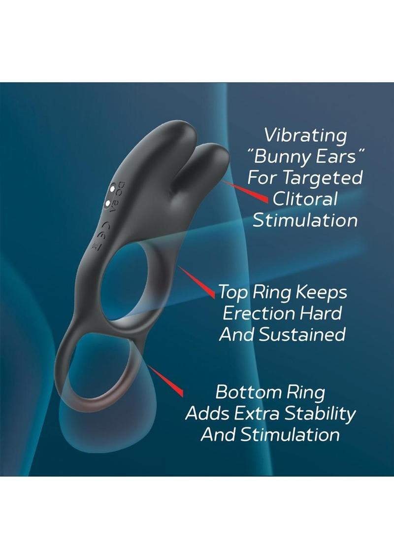Red Dot V1 Silicone Rechargeable Vibrating Cock Ring with Remote Control
