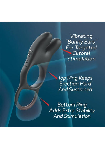 Red Dot V1 Silicone Rechargeable Vibrating Cock Ring with Remote Control