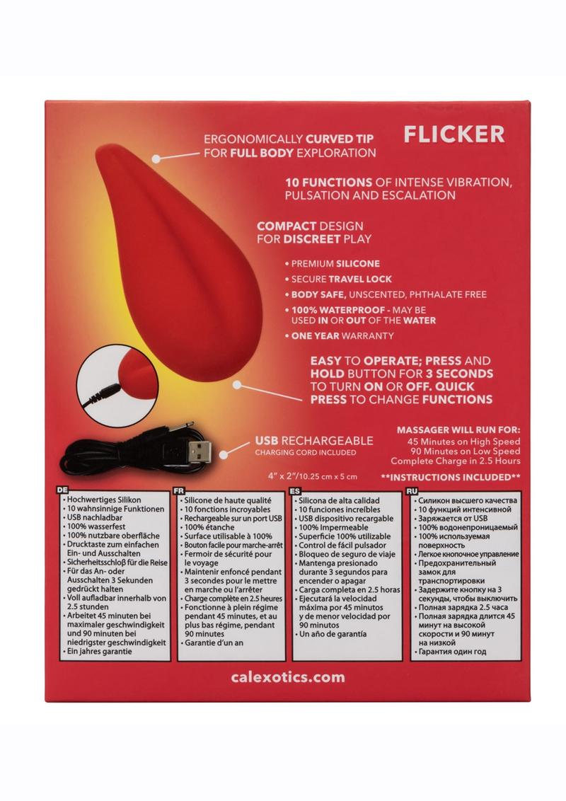 CalExotics Red Hot Flicker USB Rechargeable Silicone Massager