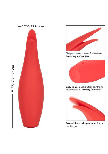 Red Hot Sizzle Rechargeable Silicone Vibrator for Clitoral Stimulation