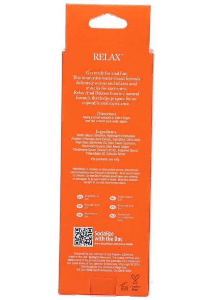 Relax Anal Relaxer Gel Water Based Formula