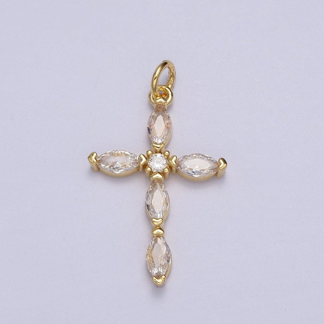 Religious Cross Clear Marquise CZ Pendant in Gold &amp; Silver | AC-012 AC-013