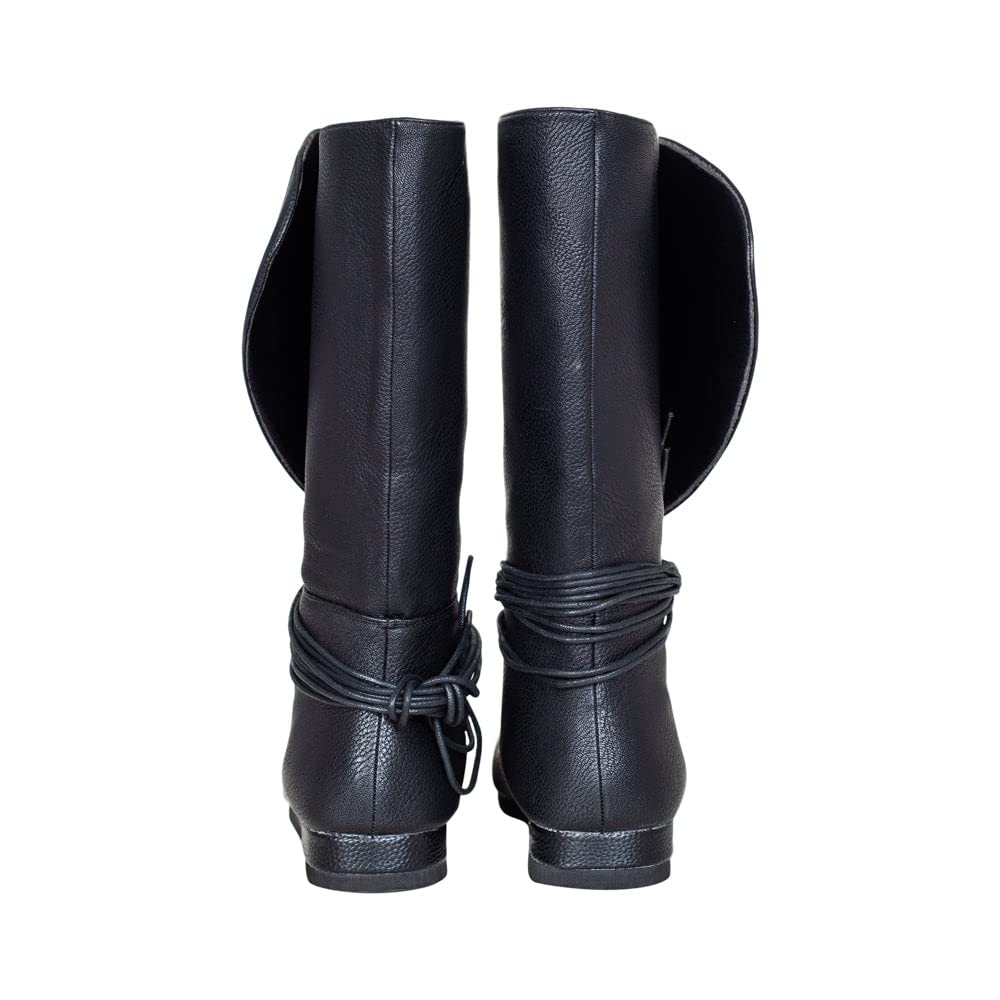 Renaissance Knight DND LARPer Halloween Cosplay Costume Black Boots