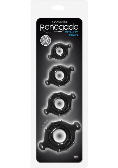 Renegade Vitality Rings 4-Pack Versatile TPE Cock Rings Set