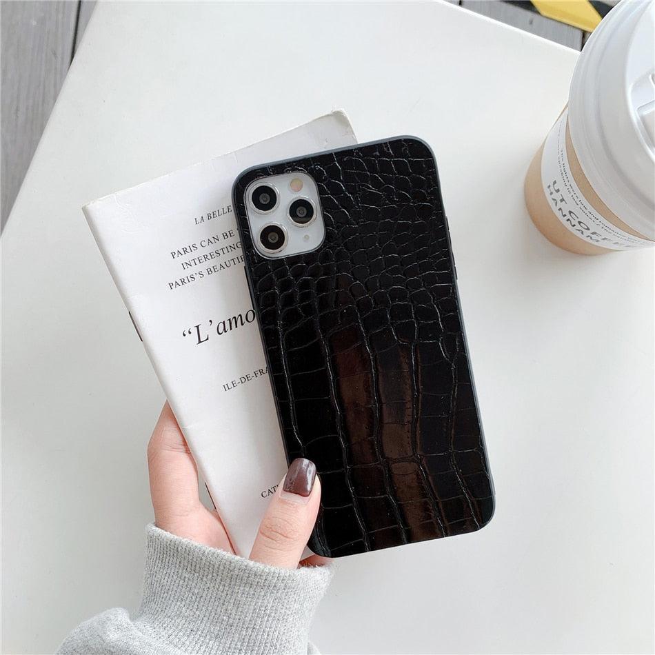 Retro Crocodile Leopard Snake Zebra Pattern Texture PU Leather Cases For iPhone 14 13 Phone Cover Unique Design Shockproof Soft Grip Leather Phone Case For iPhone