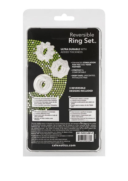 CalExotics Reversible Ring Set 3 Piece Clear
