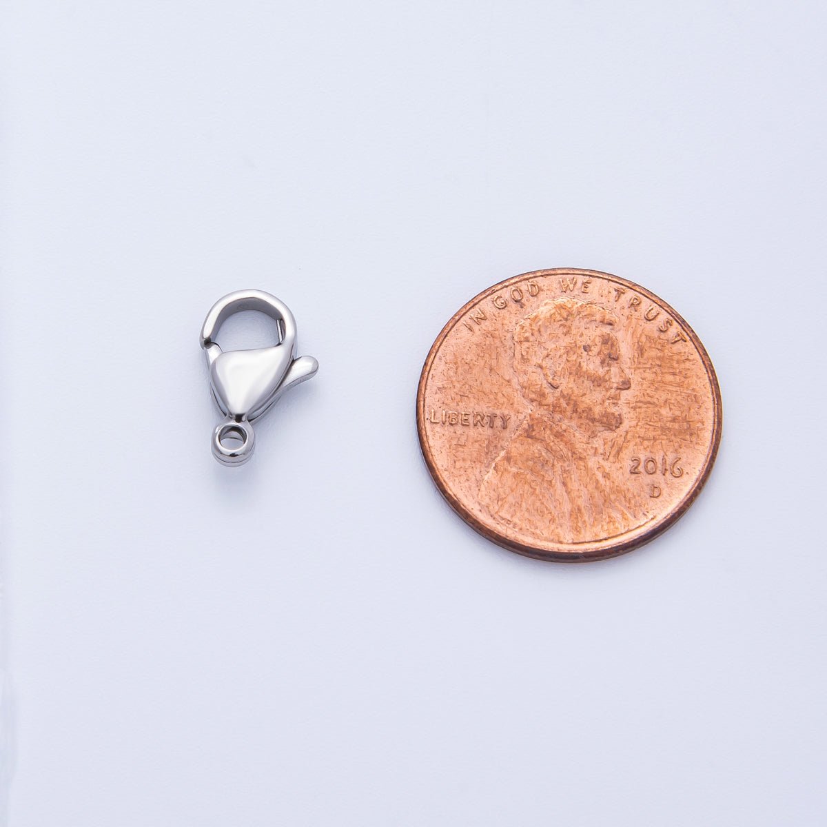 Rhodium Plated 12mm Lobster Claw Clasp Closure Findings | Findings-00058