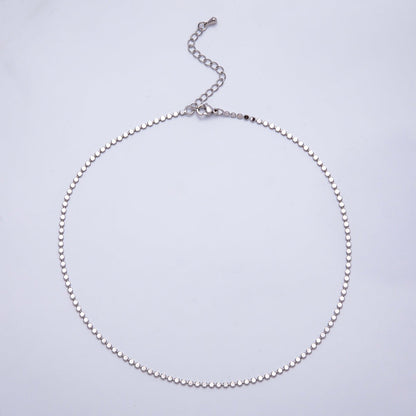 Rhodium Plated 2mm Bead Chain 14.5 Inches Necklace w. Extender | WA-4000