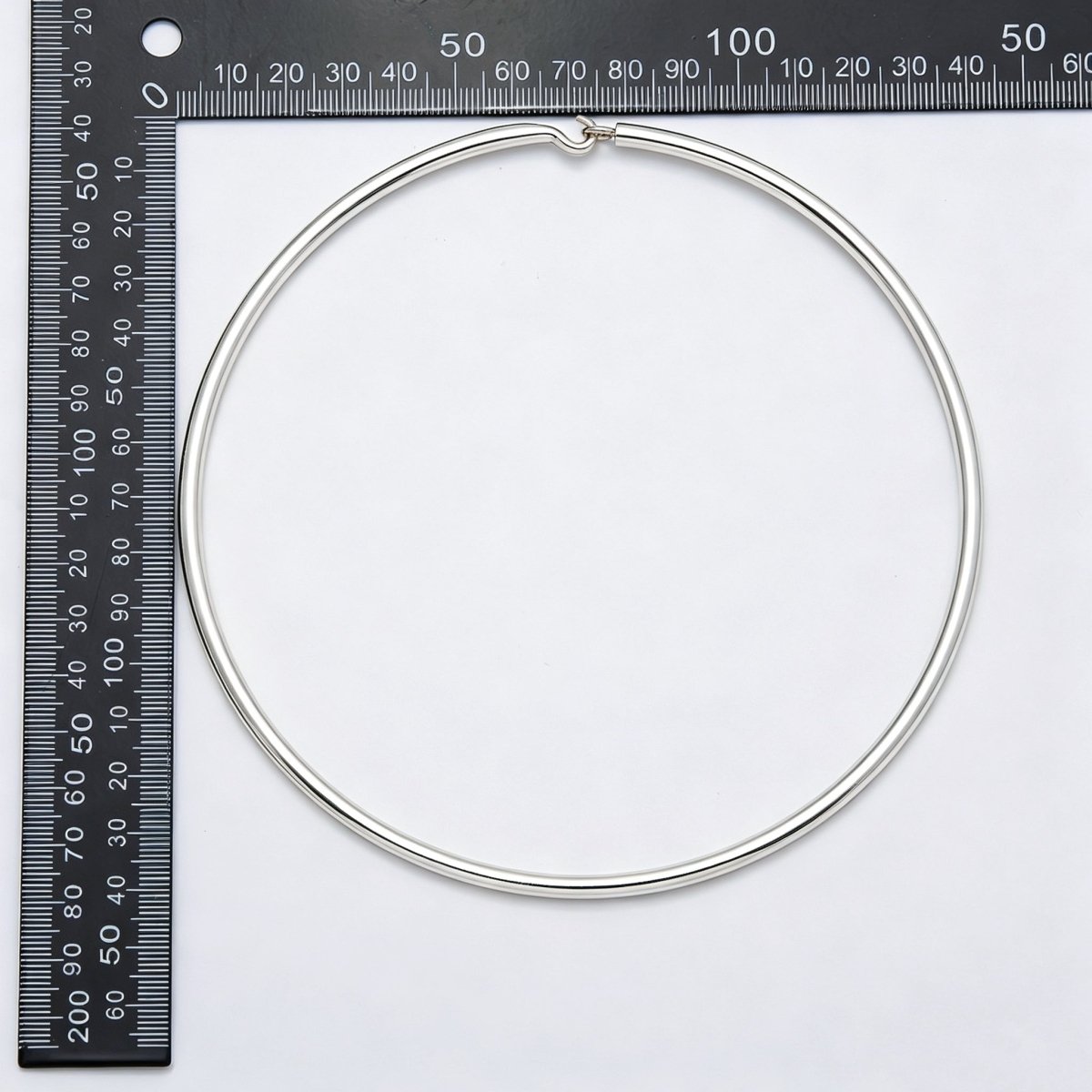 4mm Minimalist Thick Wide Tube Torque Choker Floating Collar Necklace  | WA-04598