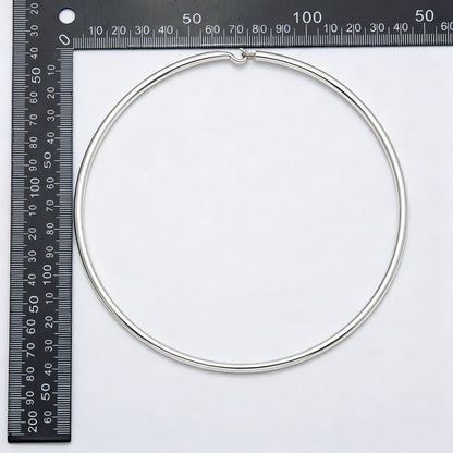 4mm Minimalist Thick Wide Tube Torque Choker Floating Collar Necklace  | WA-04598