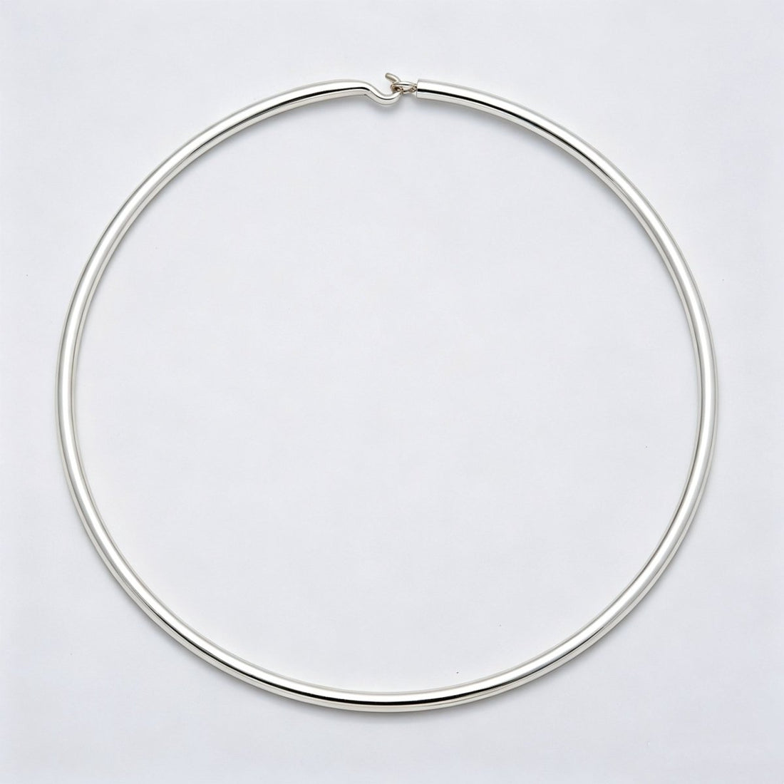 4mm Minimalist Thick Wide Tube Torque Choker Floating Collar Necklace  | WA-04598