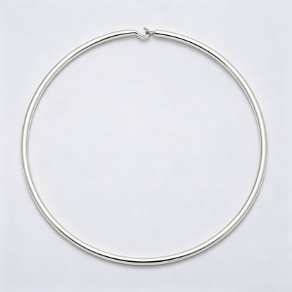 4mm Minimalist Thick Wide Tube Torque Choker Floating Collar Necklace  | WA-04598