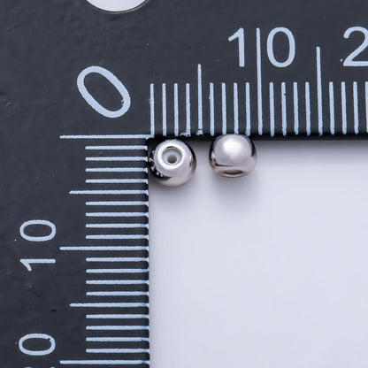 Rhodium Plated 4mm Silicone Rubber Slide Bead | Findings-00406