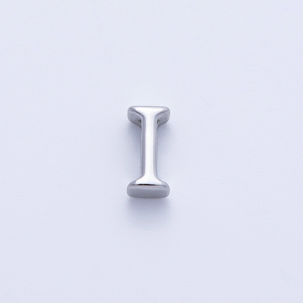 Rhodium Plated 8.5mm Minimalist Greek Initial Alphabet Letter Personalized Bead | AF248 - AF259
