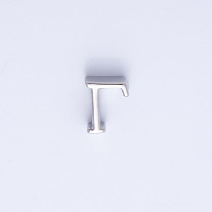 Rhodium Plated 8.5mm Minimalist Greek Initial Alphabet Letter Personalized Bead | AF248 - AF259
