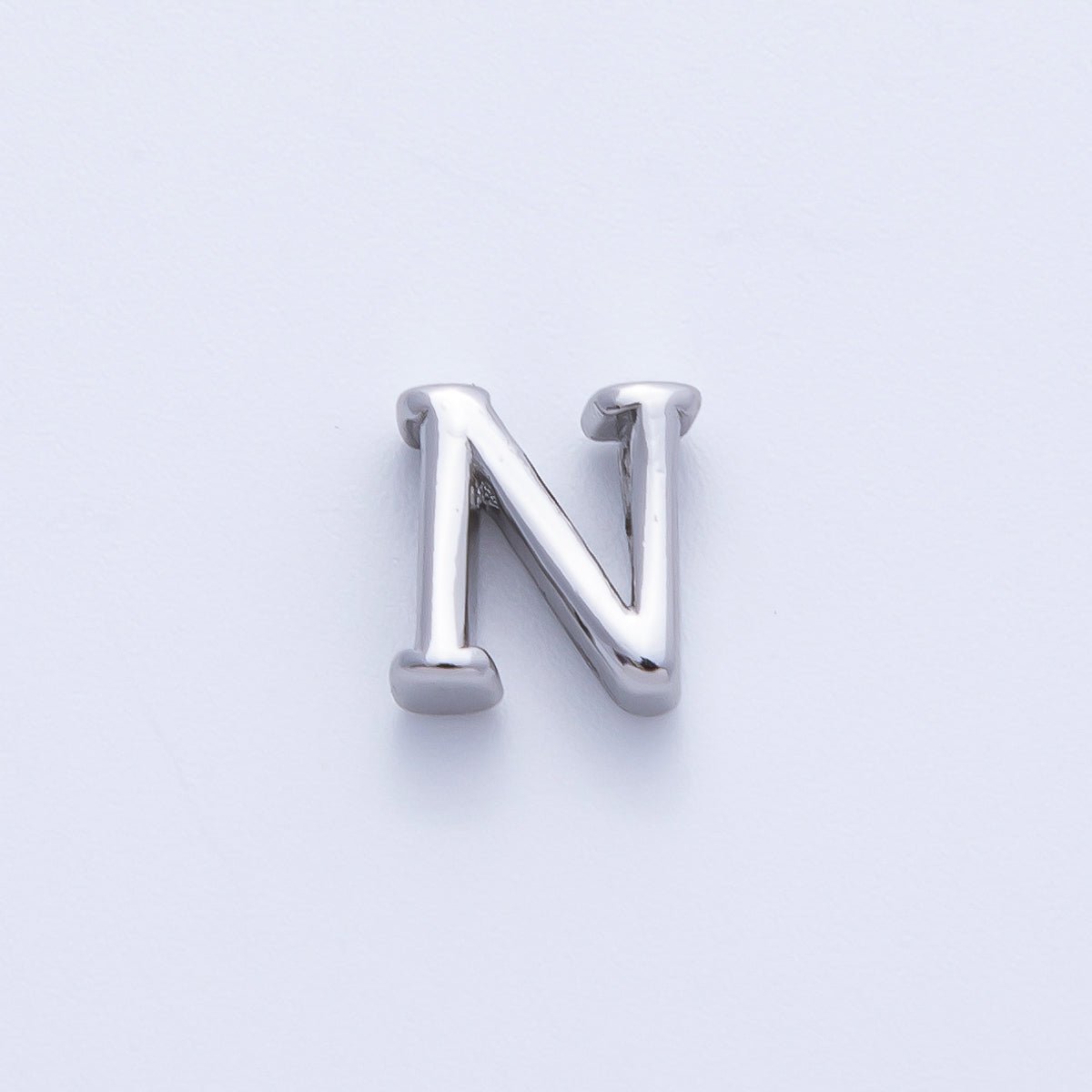 Rhodium Plated 8.5mm Minimalist Greek Initial Alphabet Letter Personalized Bead | AF248 - AF259