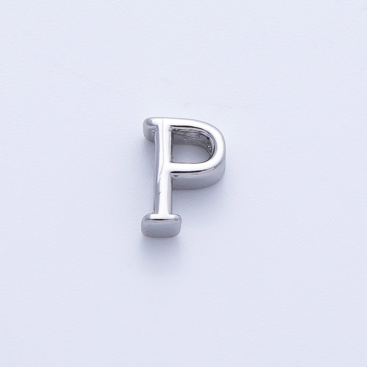 Rhodium Plated 8.5mm Minimalist Greek Initial Alphabet Letter Personalized Bead | AF248 - AF259