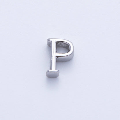 Rhodium Plated 8.5mm Minimalist Greek Initial Alphabet Letter Personalized Bead | AF248 - AF259