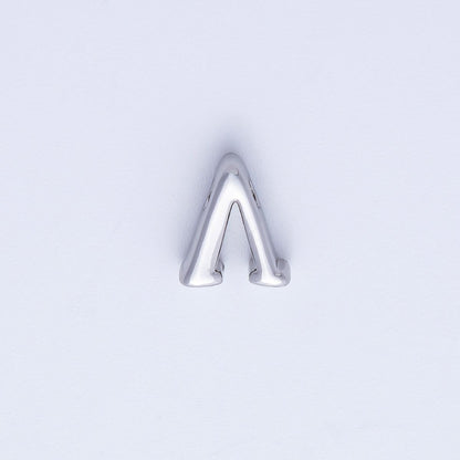Rhodium Plated 8.5mm Minimalist Greek Initial Alphabet Letter Personalized Bead | AF248 - AF259