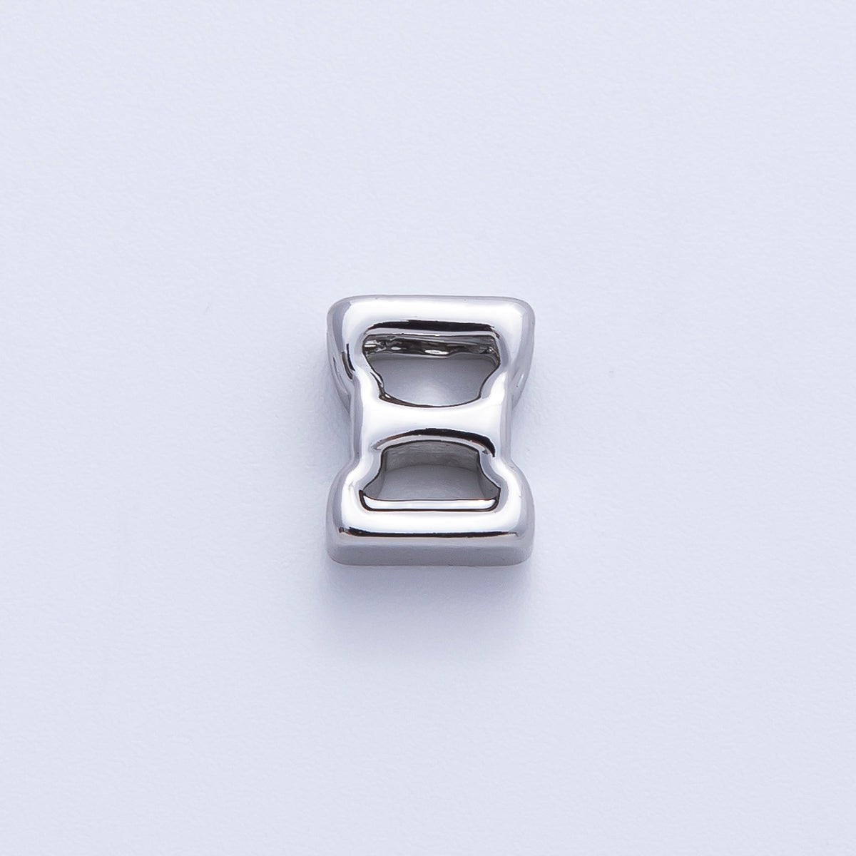 Rhodium Plated 8.5mm Minimalist Greek Initial Alphabet Letter Personalized Bead | AF248 - AF259