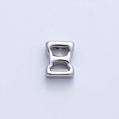 Rhodium Plated 8.5mm Minimalist Greek Initial Alphabet Letter Personalized Bead | AF248 - AF259