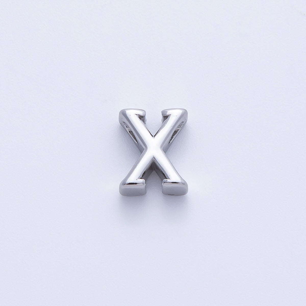 Rhodium Plated 8.5mm Minimalist Greek Initial Alphabet Letter Personalized Bead | AF248 - AF259